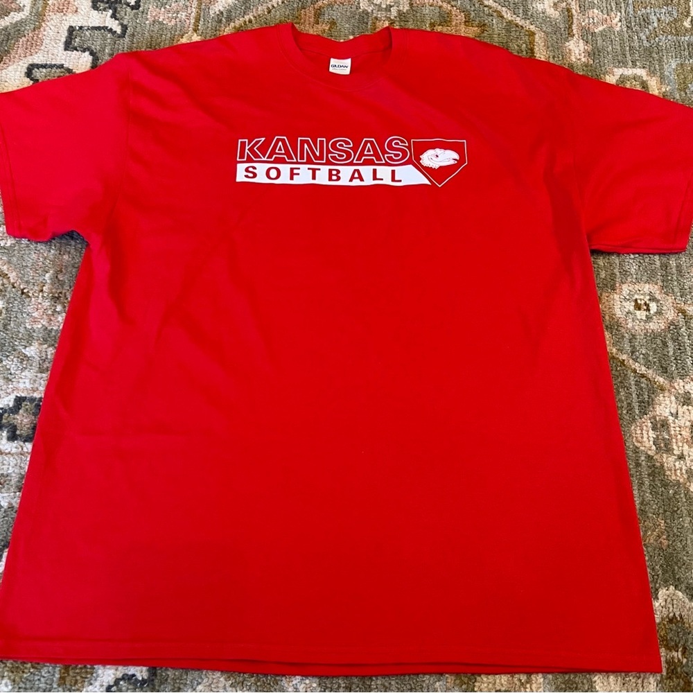 Kansas Jayhawks Softball Gildan Men’s Size XXL Color Red